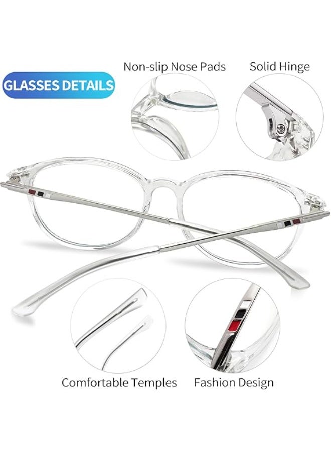 Joopin Blue Light Glasses for Men Women, Retro Round Frame Glasses Transparent Anti Blue Light Eyewear - Image 5