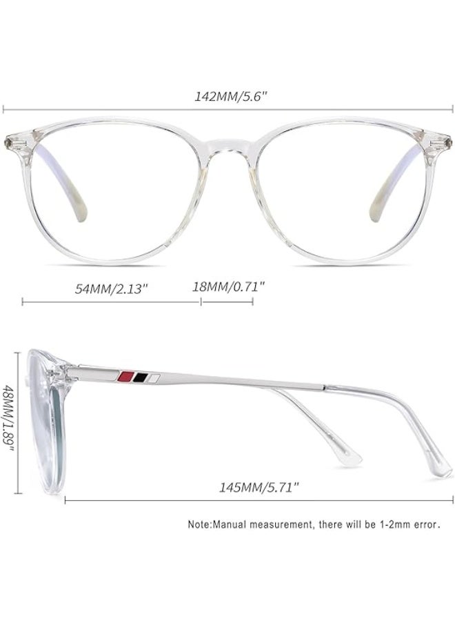 Joopin Blue Light Glasses for Men Women, Retro Round Frame Glasses Transparent Anti Blue Light Eyewear - Image 4