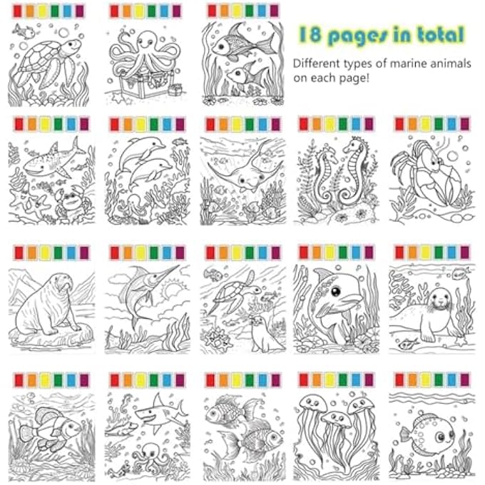 1 PCS WATERCOLOR PAINTING BOOKS FOR KIDS, PAINT WITH WATER COLORING BOOKS, WATERCOLOR PAINT BOOK FOR KIDS TRAVEL, POCKET WATERCOLOR PAINTING BOOK FOR KIDS ADULTS BOYS GIRLS PRESENT - Image 4