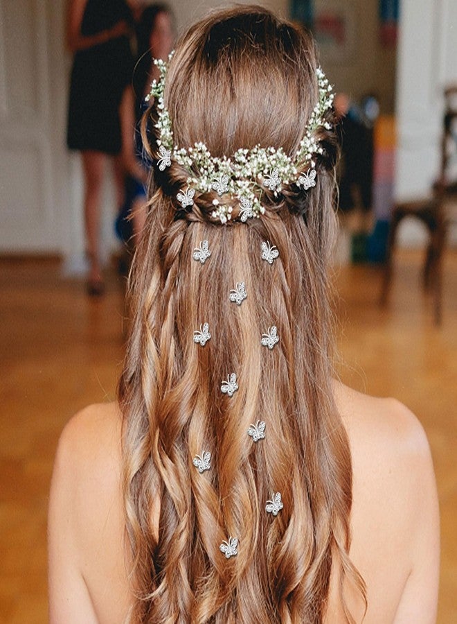 squishy 20Pcs Flower Hair Clip, Flower Clip, Flower Clips for Women Hair, Elegant Rhinestone Butterfly Clips for Wedding Party and Daily Use - Image 2