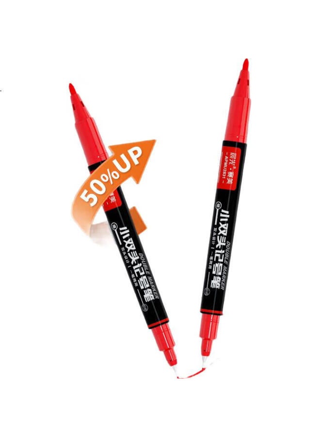 M.G M&G Stationery, Red Dual-Tip Marker Pen, Waterproof Marker Oil-Based Pen, Children'S Student Outlining Pen Upgraded With Extra Quantity, Office Supplies 12 Pieces Apmu2831C - Image 2