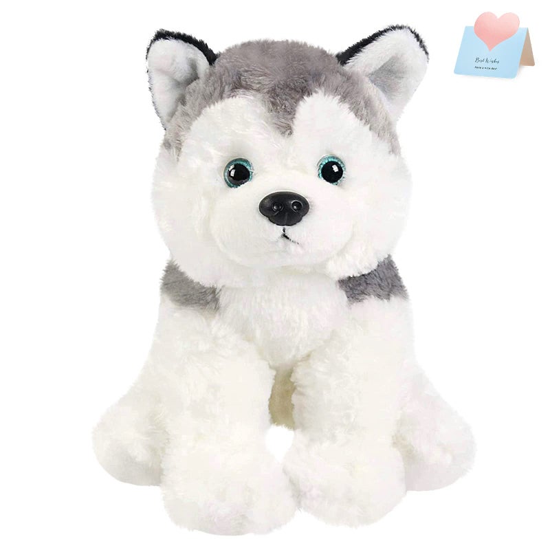 BSTAOFY 12 Husky Stuffed Animal Realistic Puppy Dog Soft Plush Toys Adorable Birthday Valentines Christmas Festivals Gifts for Kids Toddlers Boys Girls - Image 2
