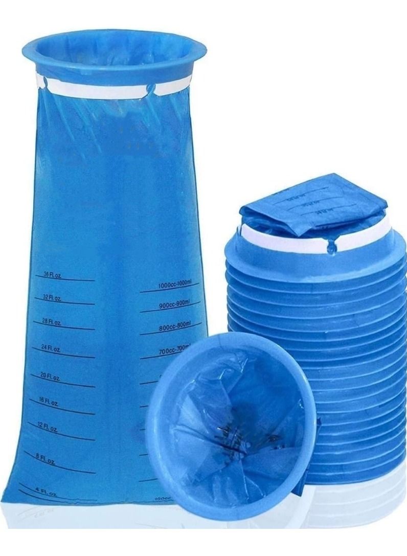 Ru syanl 10 Pieces of Vomit Bags 1000ml Emesis Bags Leak Resistant Medical Grade Portable Disposable Barf Nausea Bags for Car & Aircraft Motion Sickness and Pregnant Woman  - Image 1