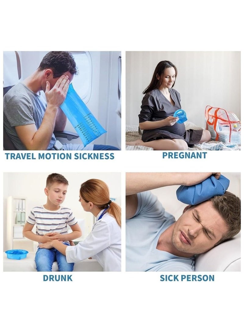 Ru syanl 10 Pieces of Vomit Bags 1000ml Emesis Bags Leak Resistant Medical Grade Portable Disposable Barf Nausea Bags for Car & Aircraft Motion Sickness and Pregnant Woman  - Image 2