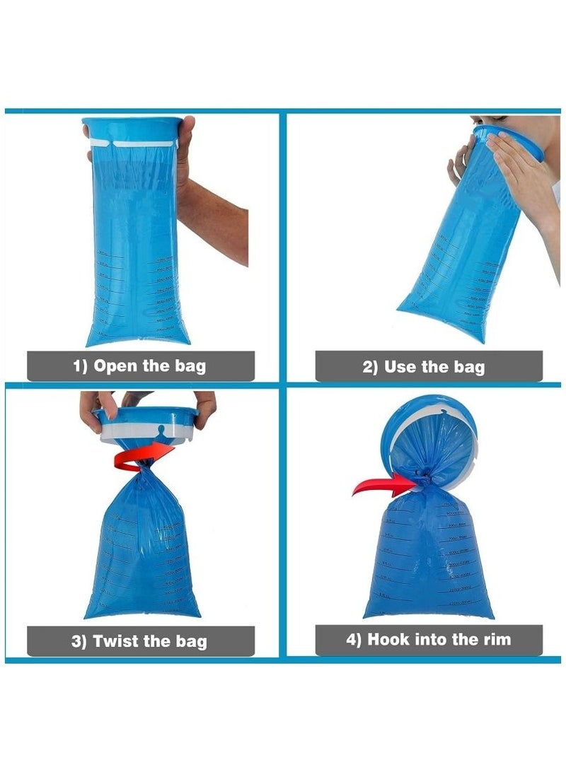 Ru syanl 10 Pieces of Vomit Bags 1000ml Emesis Bags Leak Resistant Medical Grade Portable Disposable Barf Nausea Bags for Car & Aircraft Motion Sickness and Pregnant Woman  - Image 5