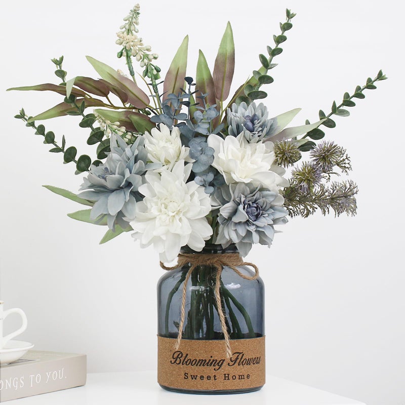 Leftover Fake Flowers in VaseArtificial Flowers in VaseTable Centerpieces for Dining RoomFlower Centerpieces for TablesFaux Flowers in VaseKitchen Table DecorCoffee Table Decor