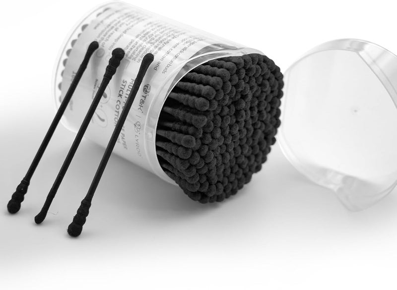 TK 160 Pack Black Disposable Cotton Buds Double Ended Scoop Spiral LintFree Eco Paper Stick Ear Spoon by Safe 45 Angled Designed for Ear CareMakeupCrafts