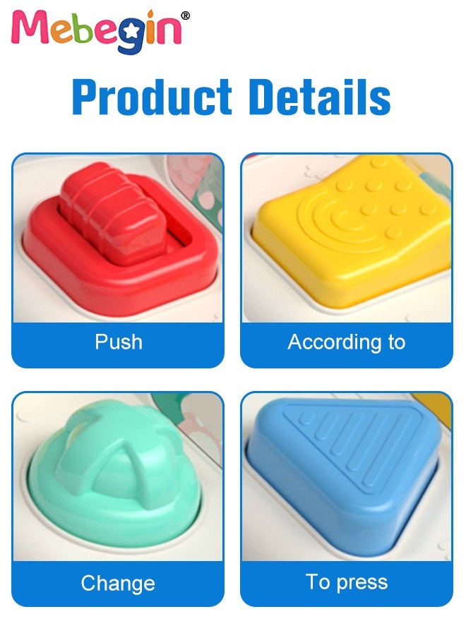 MEBEGIN - Pop Up Cause and Effect Toy with Buttons Colors for Kids,Developmental Toys with Color Sorting Animal Toys Suitable for Toddlers Learning Educational Montessori Toys - Image 1