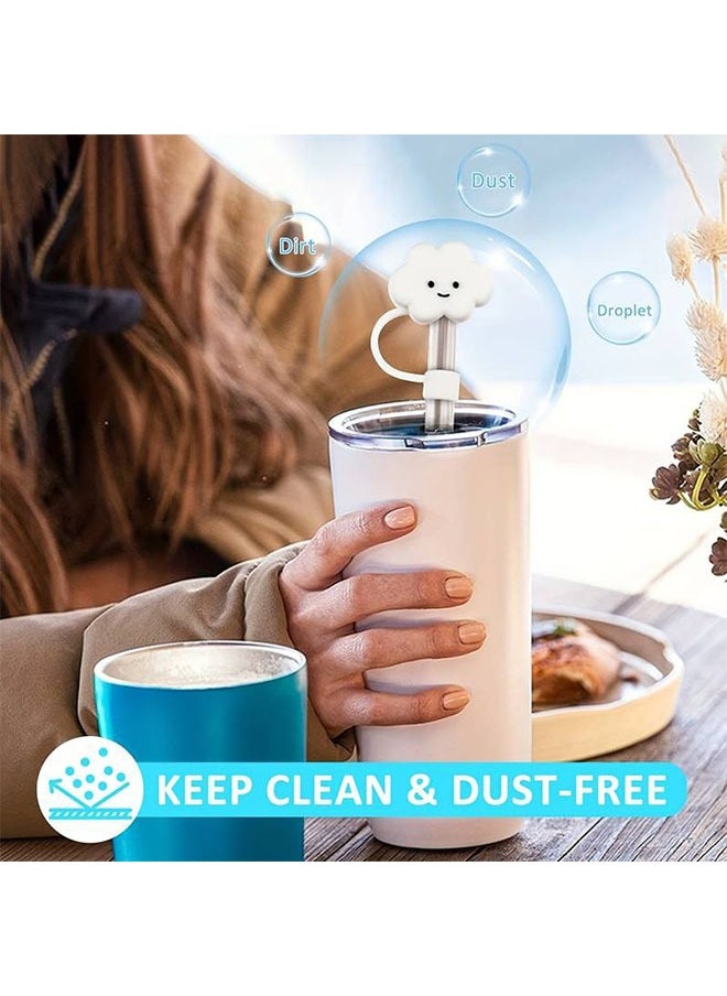 Cloud Straw Cover 4pcs Reusable Silicone Straw Protector Cover