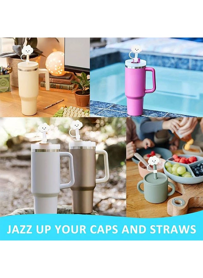 Cloud Straw Cover 4pcs Reusable Silicone Straw Protector Cover