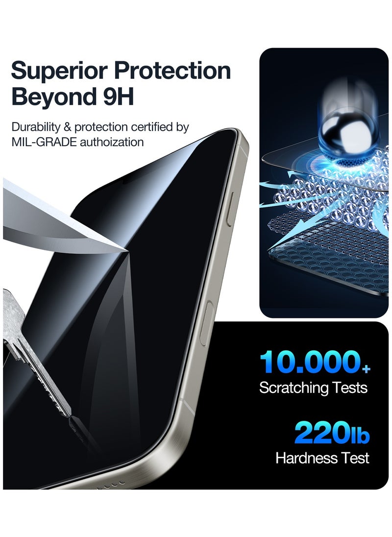 TORRAS - Mil-Grade Shatterproof for iPhone 16 Pro Max Privacy Screen Protector [9H＋Unbreakable from 12FT Drop, Anti Spy Edge to Edge Tempered Glass] Bubble Free Just-One-Pull Installation - Image 1
