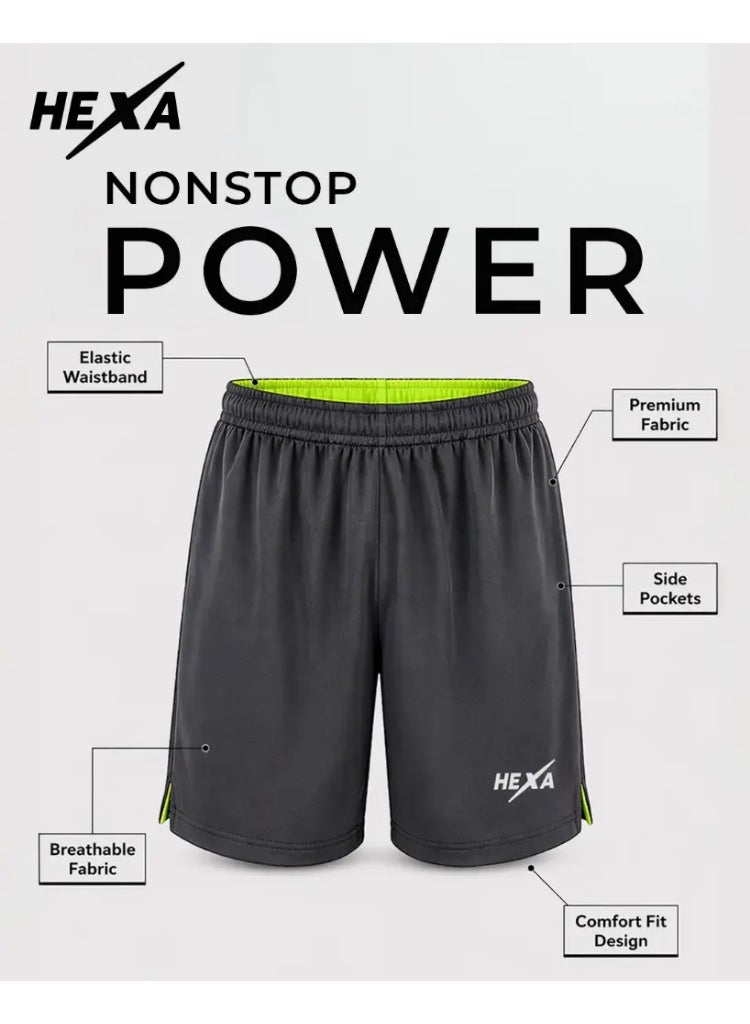 Hexa Sportswear Essentials Sports Shorts for Men & Women – 100% Polyester Dry Fit Athletic Training & Casual Shorts with Anti-Bacterial Fabric –Training Gym Running Teamwear Shorts - Image 4