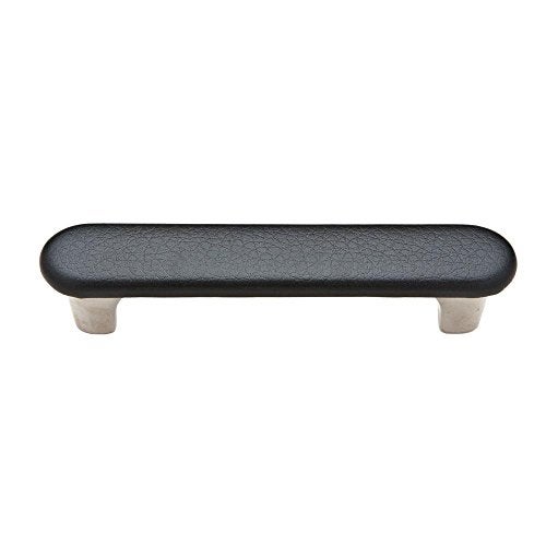 Knobware C3387/3in/N/Sta-Kleen/Black 3-Inch Black Sta Kleen Faux Leather Covered Nickel Handle - Image 1