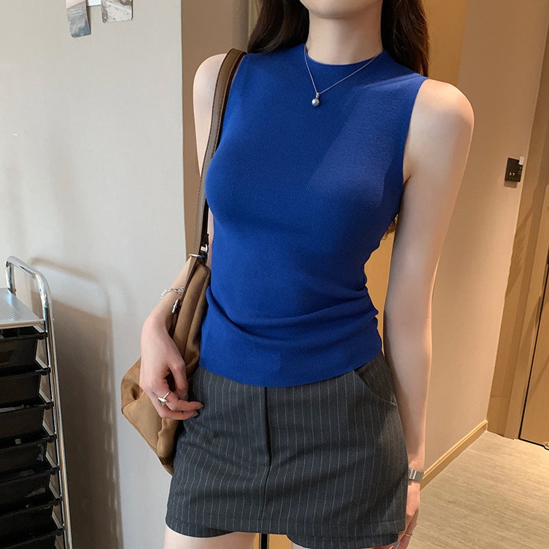 Women's Sleeveless Mock Neck Knit Top - Image 2