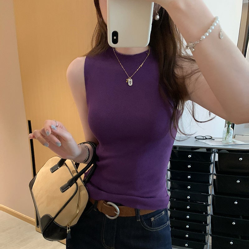 Women's Sleeveless Mock Neck Knit Top - Image 4