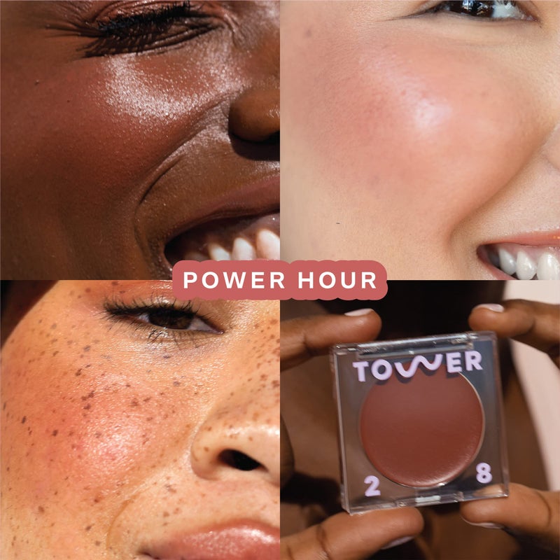 Tower 28 Beauty BeachPlease Cream Blush for Cheeks and Lips - Multi-Purpose Lip and Cheek Tint in Orange Blush - for Sensitive Skin - Color POWER HOUR, Luminous Finish - Image 2