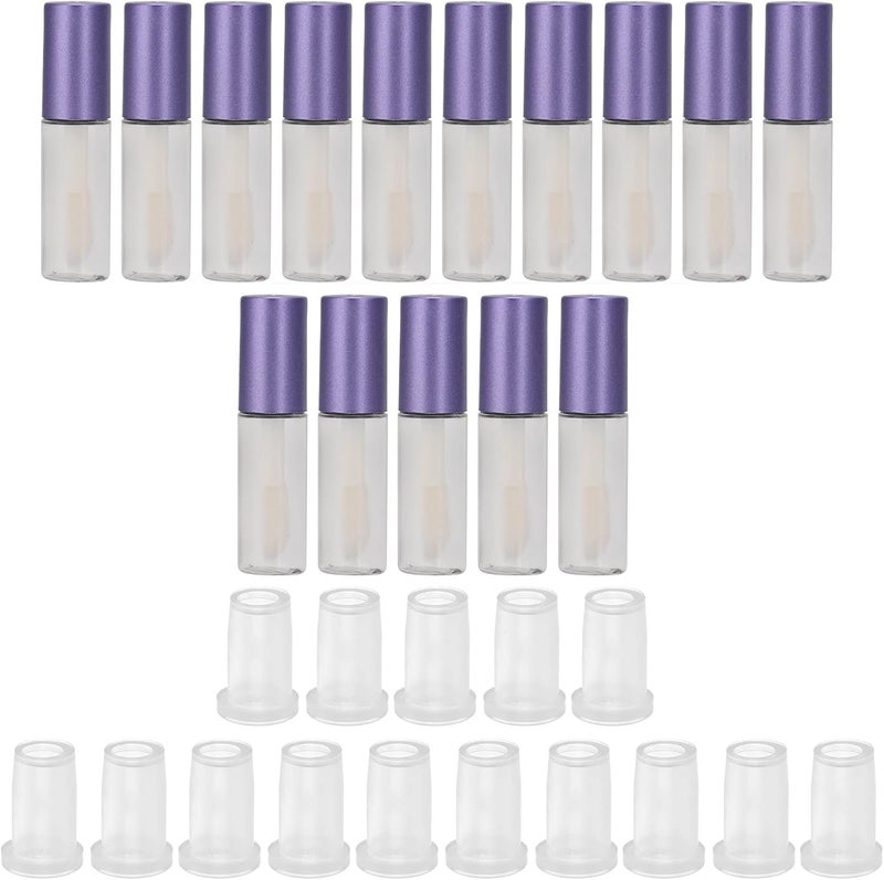 15 Lip Balm Tubes Mini Refillable Empty Lipstick Tube DIY Lip Gloss Containers 12ML Lip Glaze Bottles Trial Packed Cosmetic Containers with Rubber Stoppers