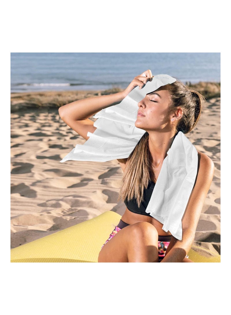 Large Compressed Towel 39 x 27 inch Disposable Cotton Bath Towels Portable Light and Reusable Suitable for Hiking Camping Beach Swimming Traveling (5 PCS) - Image 5