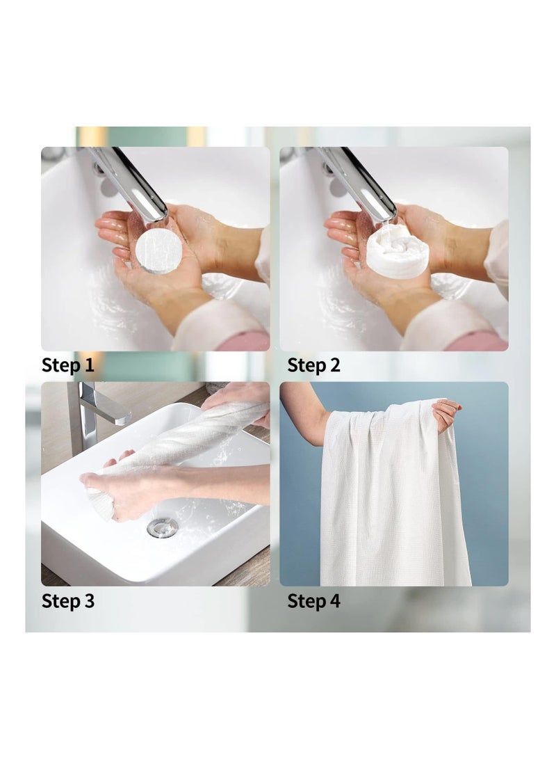 Large Compressed Towel 39 x 27 inch Disposable Cotton Bath Towels Portable Light and Reusable Suitable for Hiking Camping Beach Swimming Traveling (5 PCS) - Image 4
