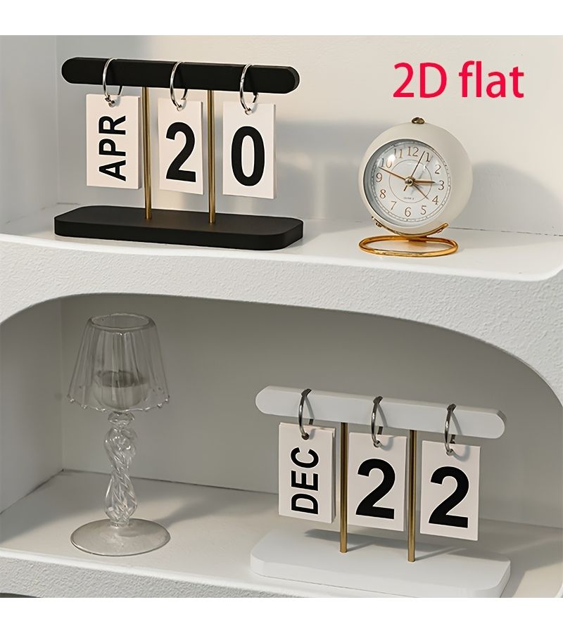 Black Creative Nordic Minimalist Page Turning Calendar Desk Decoration - Image 4