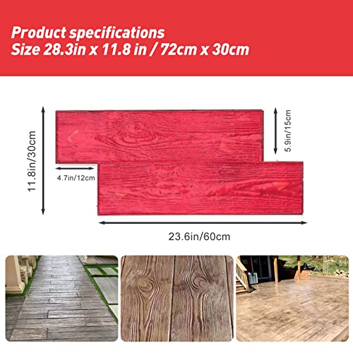 SGHE Realistic Wood floor Concrete Stamps Concrete Texture Mat Wood Texture Concrete Molds Mat Wood Grain Concrete Seamless Wood Plank Concrete Stamps Mat Outdoor Landscaping Stone Forms - Image 3