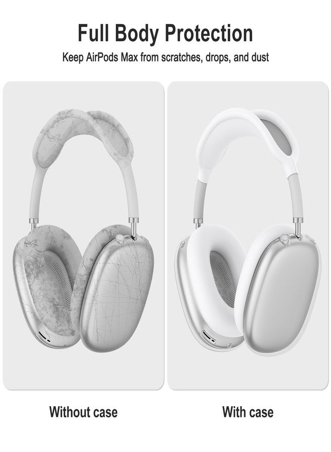 Meliya Silicone Case Cover for AirPods Max Headphones, Clear Soft TPU Ear Cups/Ear Pad Case/Headband Cover for Apple AirPods Max (2024/2020) (Clear White) - Image 5