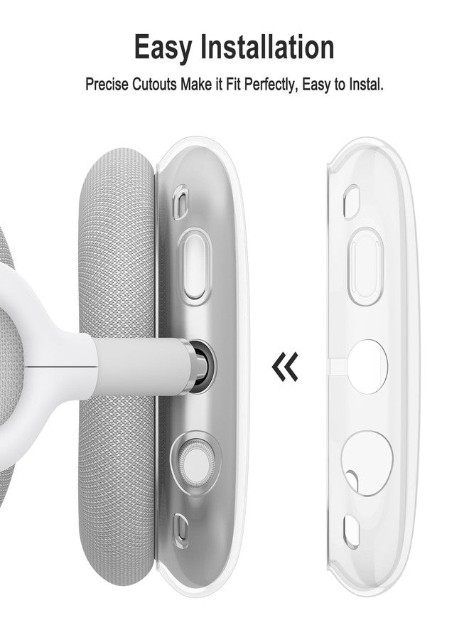 Meliya Silicone Case Cover for AirPods Max Headphones, Clear Soft TPU Ear Cups/Ear Pad Case/Headband Cover for Apple AirPods Max (2024/2020) (Clear White) - Image 4