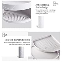 VBM 360 Rotating Corner Shelves Storage Cabinet Towel Holder Rack Corner Cabinets with Doors and Shelves for Bathroom Bathtub Toilet Table Color White Big - Image 4