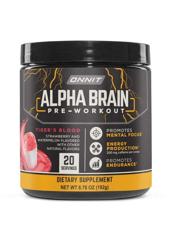 أونيت - ONNIT Alpha Brain Pre-Workout - Tiger's Blood (عبوة تحتوي على 20 وجبة) - Image 1