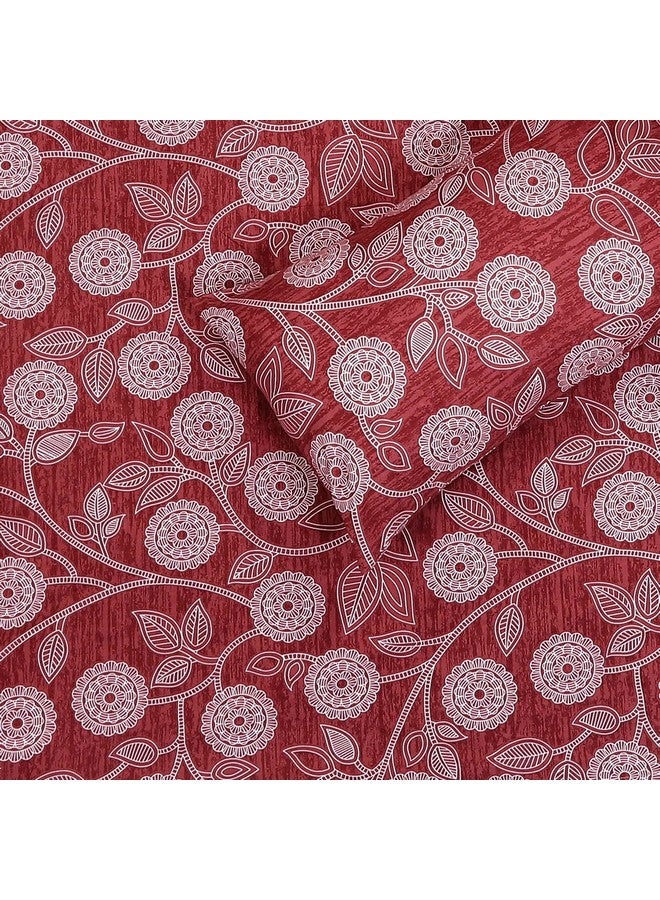 Status Contract Cotton Rich Double Bedsheet with 2 Pillow Covers for Bed Room, Home, Hotel-120 GSM (Maroon) - Image 4