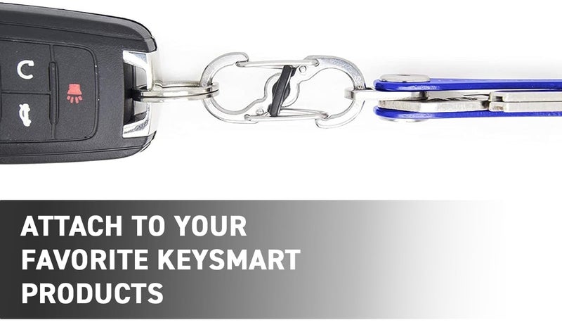 key smart KeySmart Quick Disconnect Stainless Steel S Carabiner with Lock - Dual Carabiner Keychain Locking S Clip - Image 4