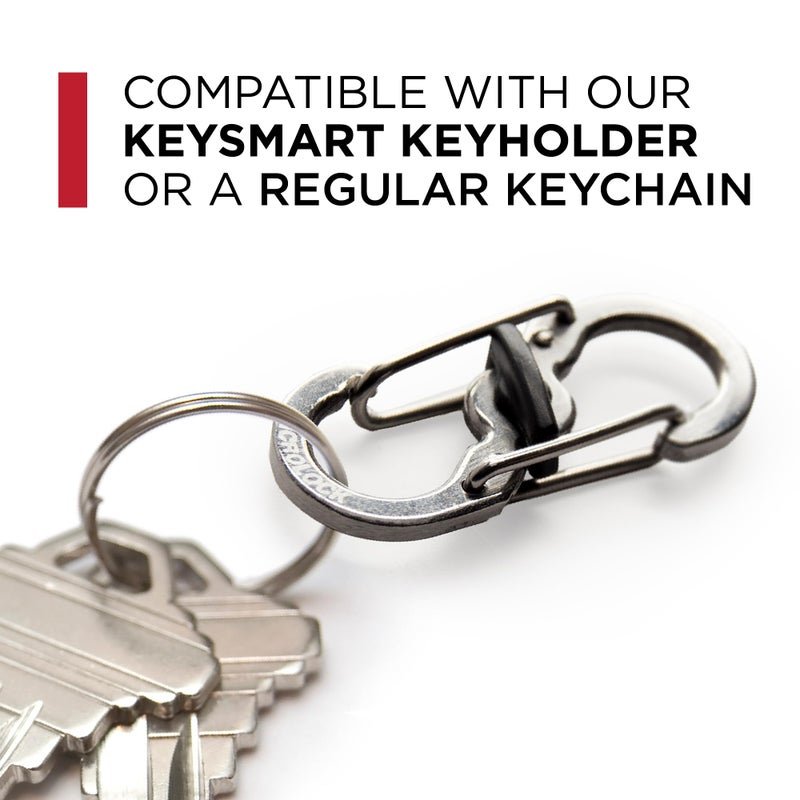 key smart KeySmart Quick Disconnect Stainless Steel S Carabiner with Lock - Dual Carabiner Keychain Locking S Clip - Image 3