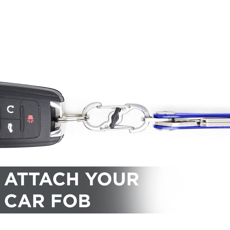 key smart KeySmart Quick Disconnect Stainless Steel S Carabiner with Lock - Dual Carabiner Keychain Locking S Clip - Image 5