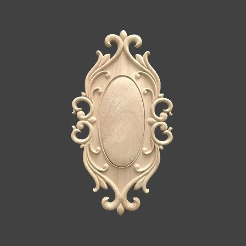 كلاسيكي نقش الخشب زهرة التصحيح الزخرفية خزانة الباب الخشب الصلب اللون 8 - Image 1