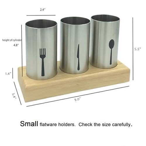 WSKC 4PC Flatware Caddy Holder Stainless Steel Small - Image 3