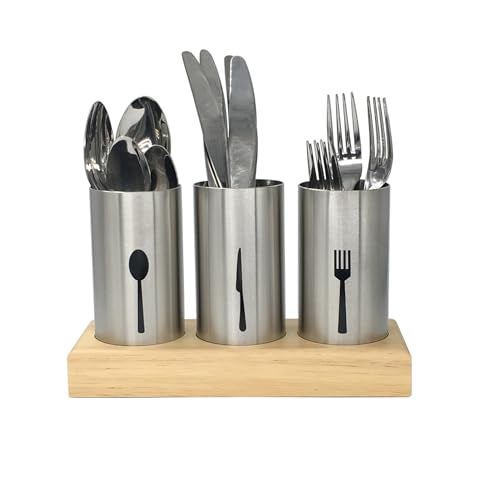WSKC 4PC Flatware Caddy Holder Stainless Steel Small - Image 4