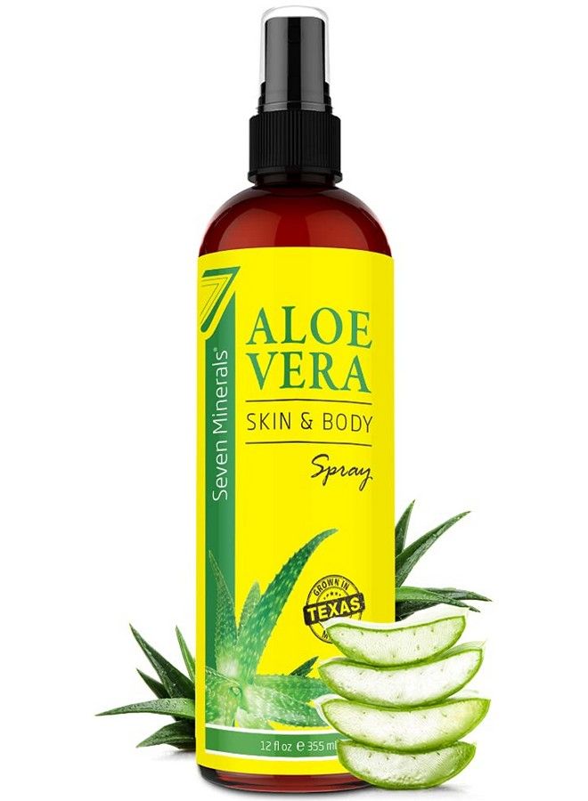 Seven Minerals Organic Aloe Vera Spray For Body & Hair From Freshly Cut Aloe Plant Extra Strong Easy To Apply No Thickeners So It Absorbs Rapidly With No Sticky Residue Made In Usa (Big 12 Fl Oz)  - Image 2