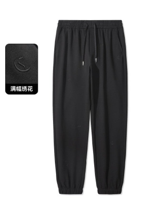 Cabbeen Men's Knitted Pants With English Logo Design Winter Long Pants - Image 1