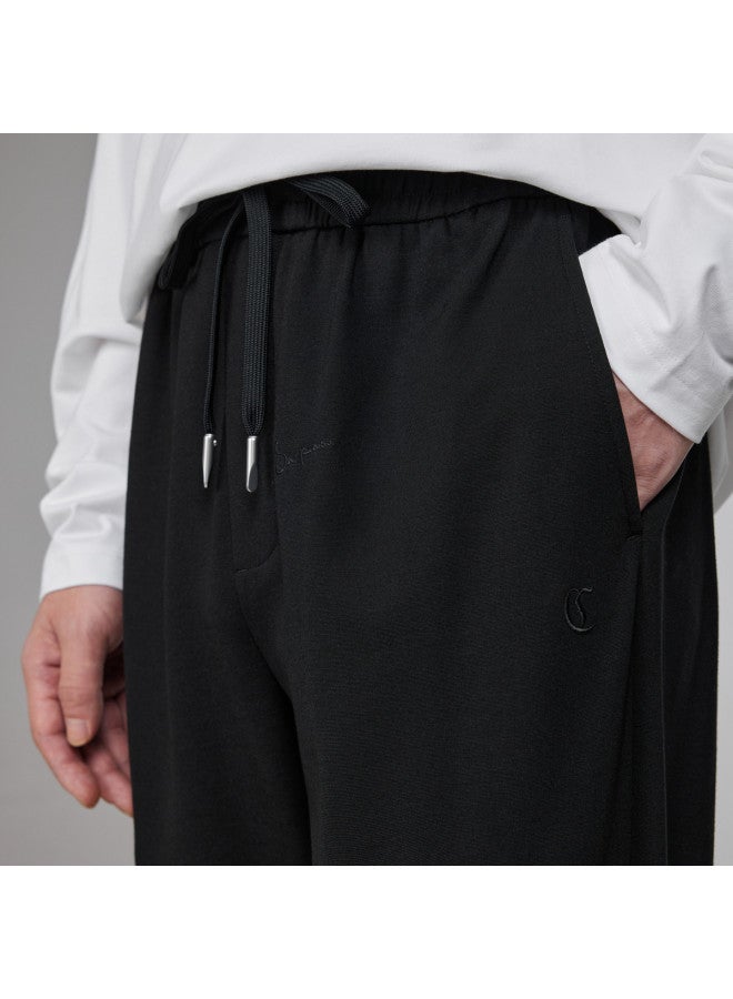 Cabbeen Men's Knitted Pants With English Logo Design Winter Long Pants - Image 4