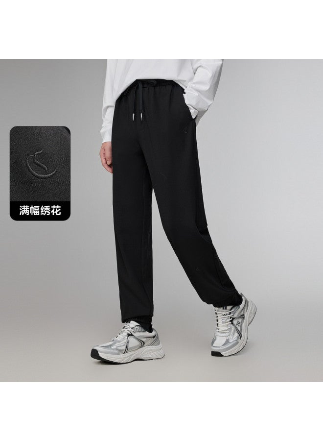Cabbeen Men's Knitted Pants With English Logo Design Winter Long Pants - Image 2