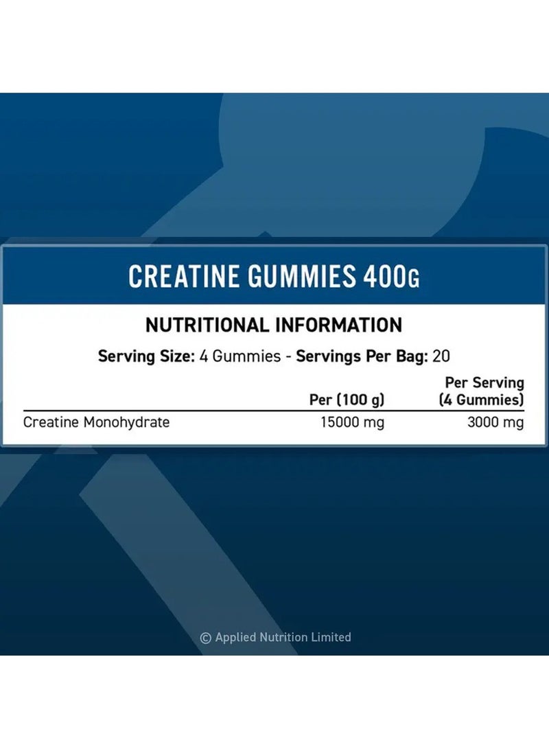 Creatine Monohydrate Gummies - Blue Raspberry - (400 g)