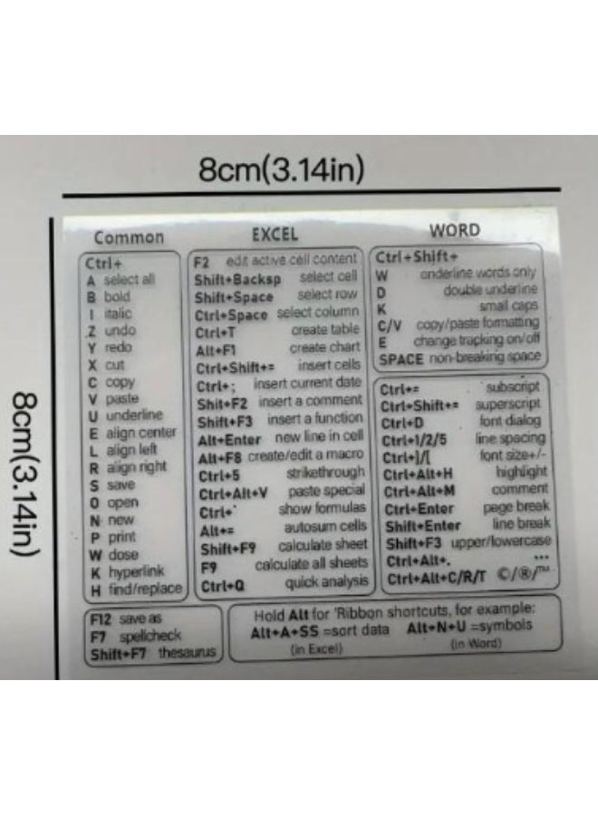 Pvc Fitting Art Keyboard Shortcuts Sticker for Office Software - Image 5
