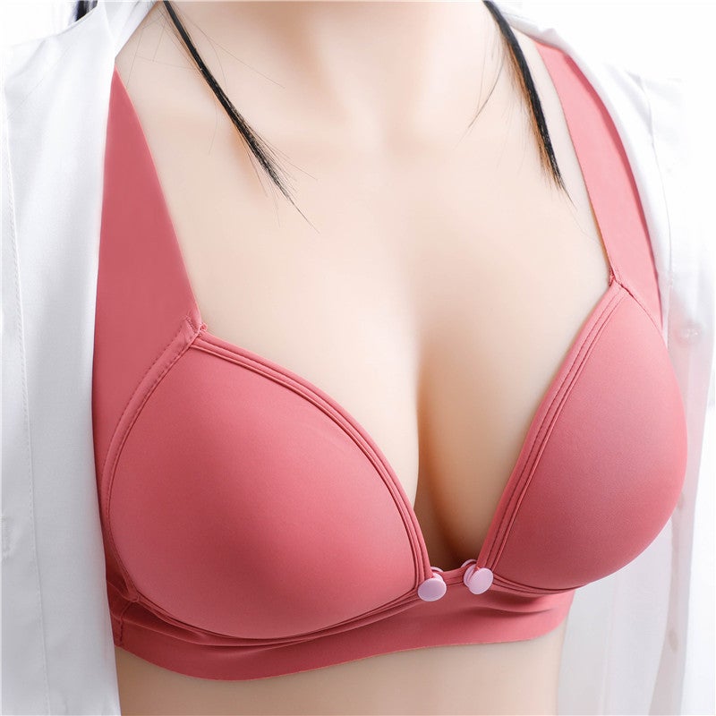 Seamless Maternity Bra Nursing Large Size Front-Opening Coffee - Image 2