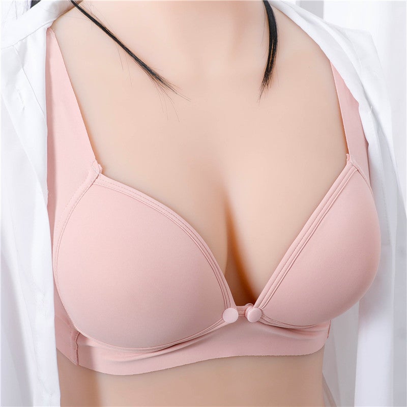 Seamless Maternity Bra Nursing Large Size Front-Opening Coffee - Image 5