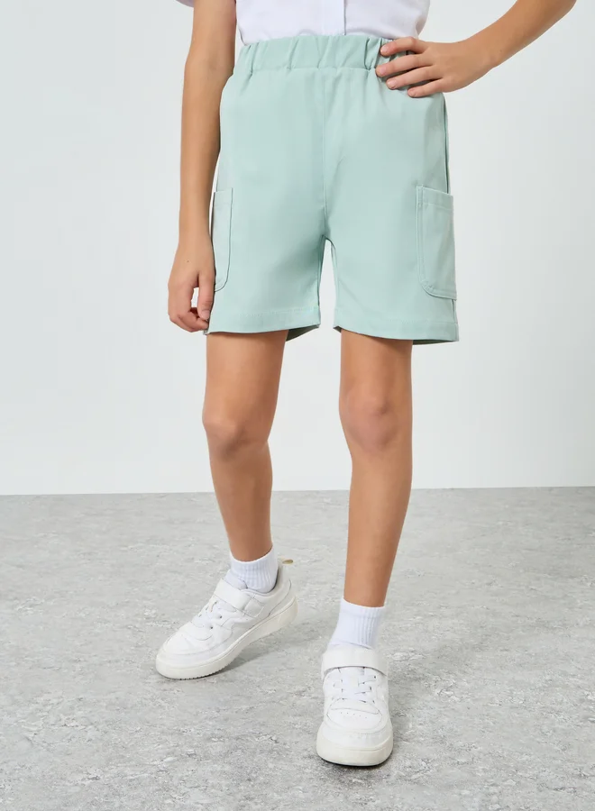 Styli Kids Green Cargo Shorts