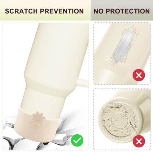 Hpebl Hpbel Protective Silicone Boot Cream for Stanley Cup Accessories Compatible with Stanley Cup Boot 40/30z More Bottles with 2.95in Bottom for Anti-Slip Water Bottle Flower Tumbler Accessories - Image 4