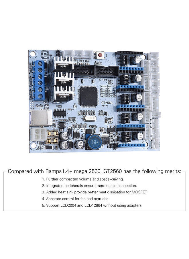 Generic - GT2560 3D Printer Controller Board Substitute Mega 2560andUltimaker/ Ramps 1.4 Kit for Geeetech - Image 1