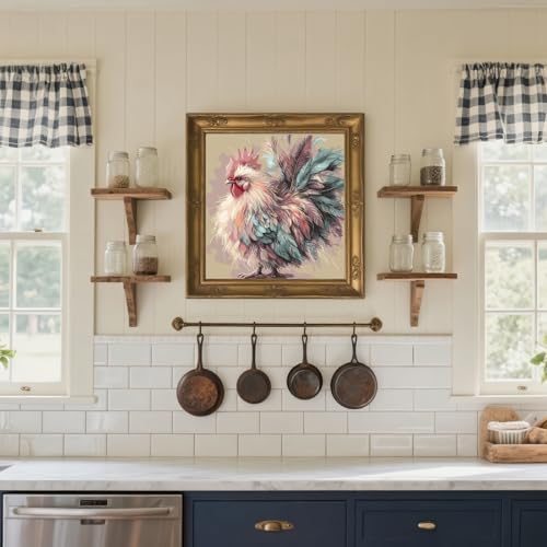 Acelii Colorful Rooster Paint by Numbers Kit for Adults Beginner,Cock Oil Painting Kit Adult Paint by Number Kits on Canvas,DIY Chicken Painting for Beginners Art by Numbers Home Wall Decor 15.8x15.8 Inch - Image 5