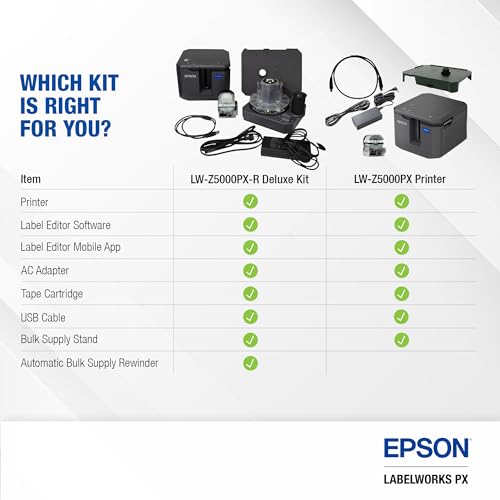 LABELWORKS Epson LW-Z5000PX Industrial Label Maker - Complete Printer Kit with Accessories, PX 147' Bulk Label Rolls, Desktop Printer - Image 2