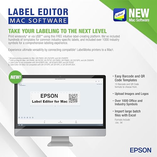 LABELWORKS Epson LW-Z5000PX Industrial Label Maker - Complete Printer Kit with Accessories, PX 147' Bulk Label Rolls, Desktop Printer - Image 3